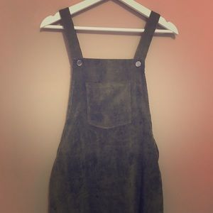 Green corduroy jumper with side zipper